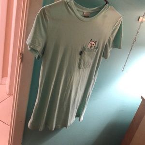 teal cat shirt